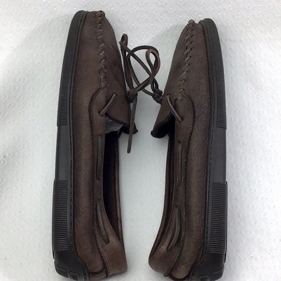 Minnetonka Brown Leather Loafers main image 5